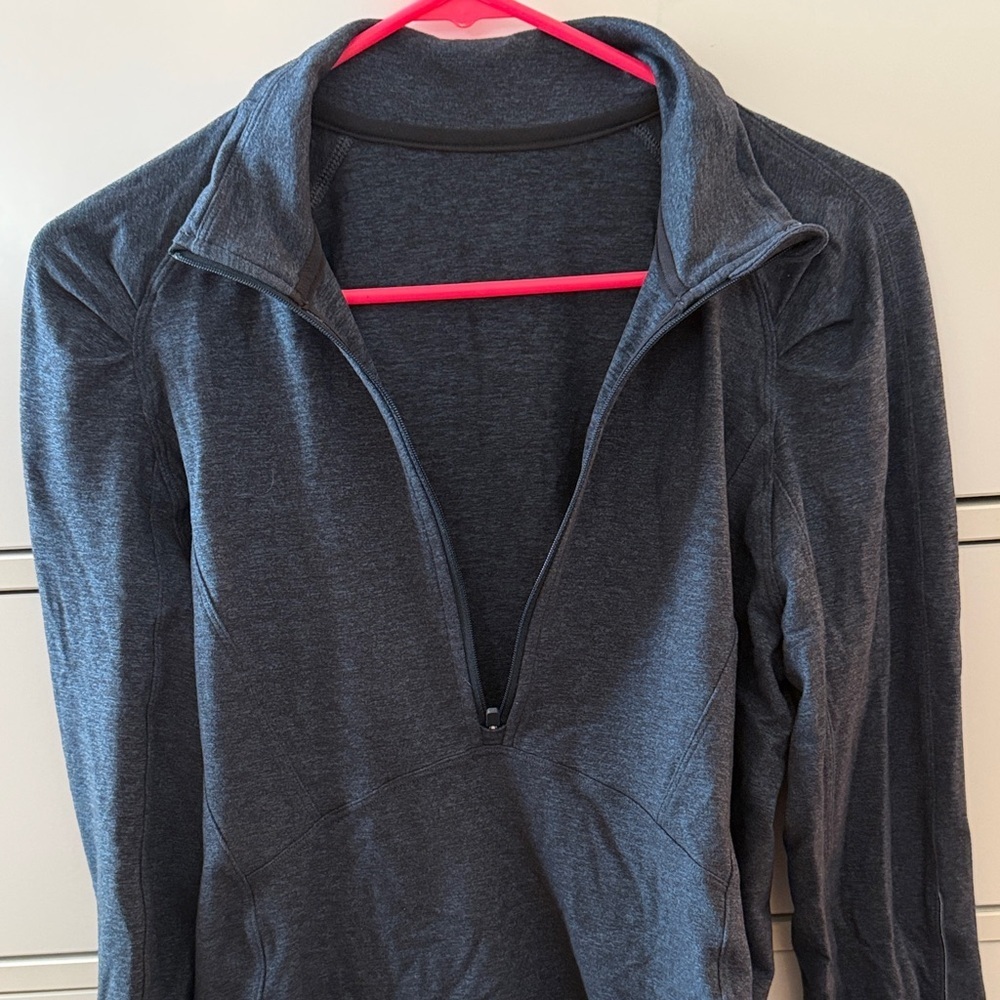 lululemon athletica Heathered Blue/Black Half-Zip Pullover - Picture 9 of 11